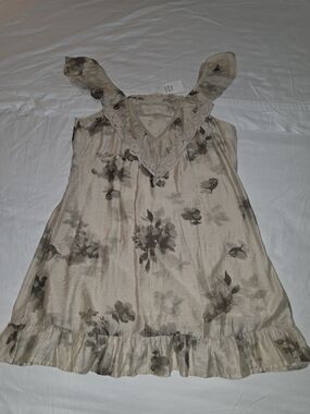 Delicate Floral Lace-Trim Camisole - Beige Floral